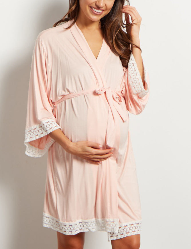 Lace-Accent Maternity Nightgown from AllInn Wear