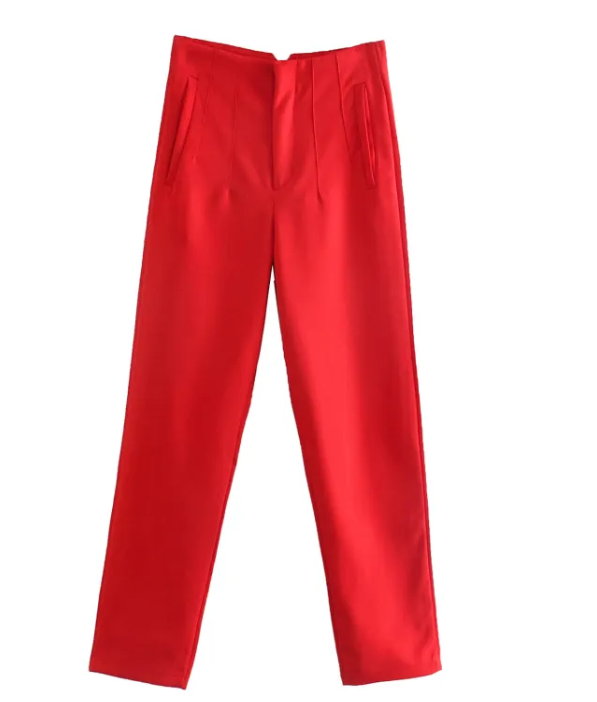 Chic Slim Fit High Waist Trousers