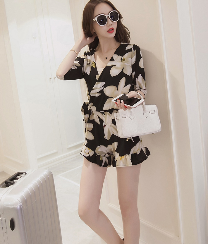 Allinn V-Neck Floral Midi Jumpsuit
