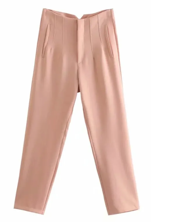 Chic Slim Fit High Waist Trousers
