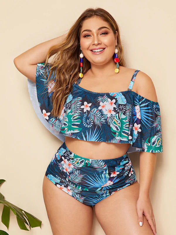 Floral High Waist Bikini Set