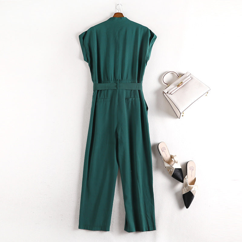 Sleeveless V-Neck  Jumpsuit