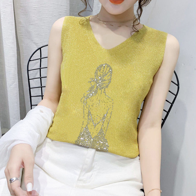 Bright Silk Loose Sleeveless Top