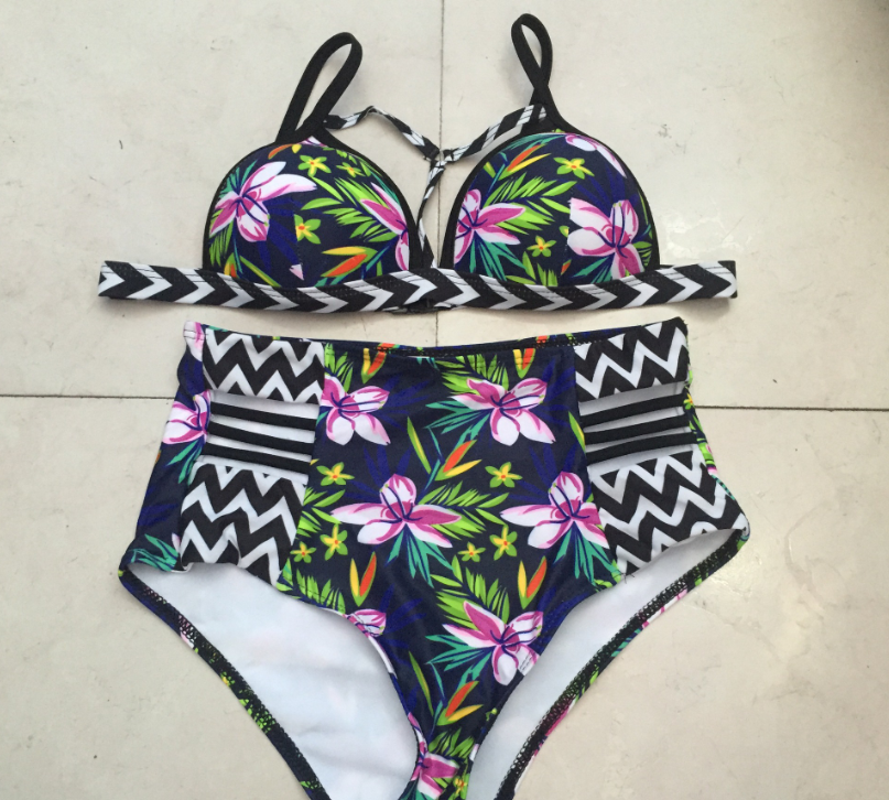 Multicolor  Bikini Swimsuit Set