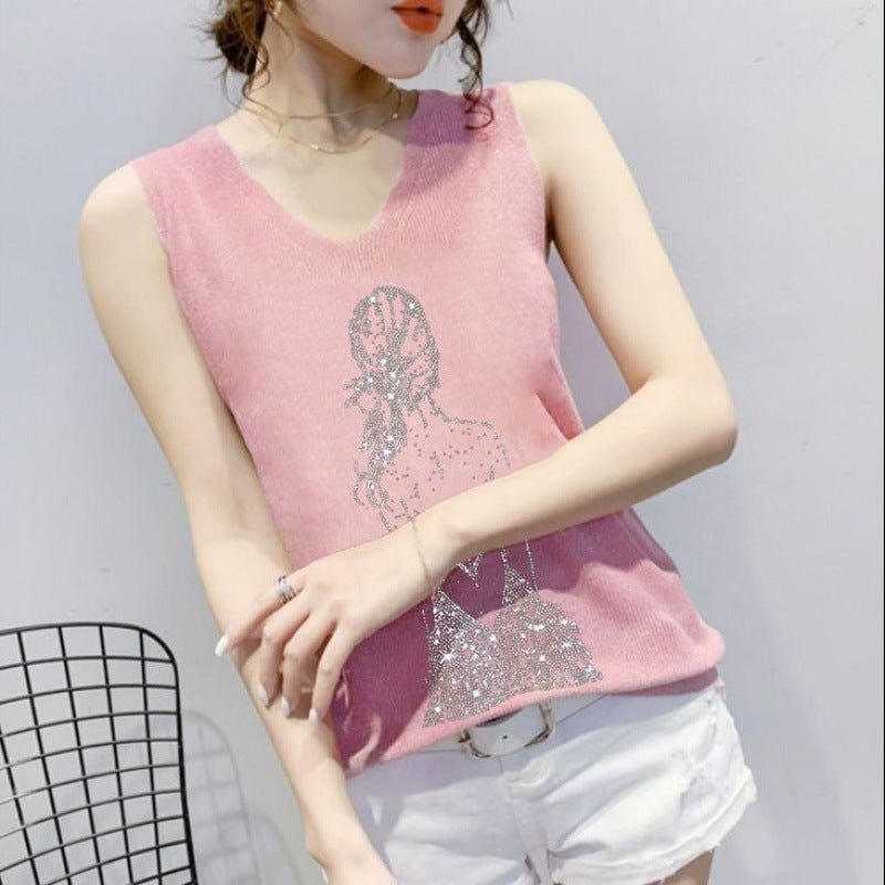 Bright Silk Loose Sleeveless Top