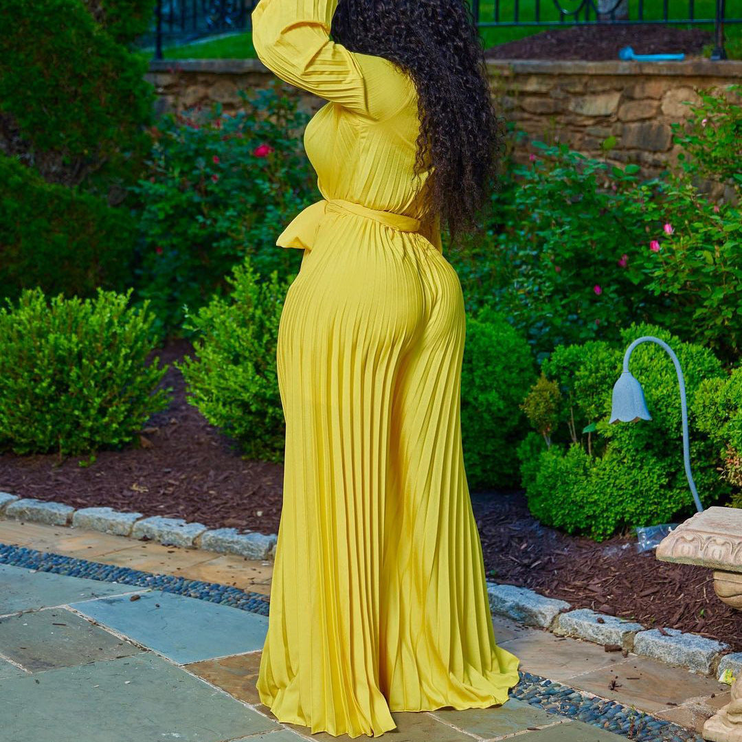 Ruffle V-Neck Jumpsuit