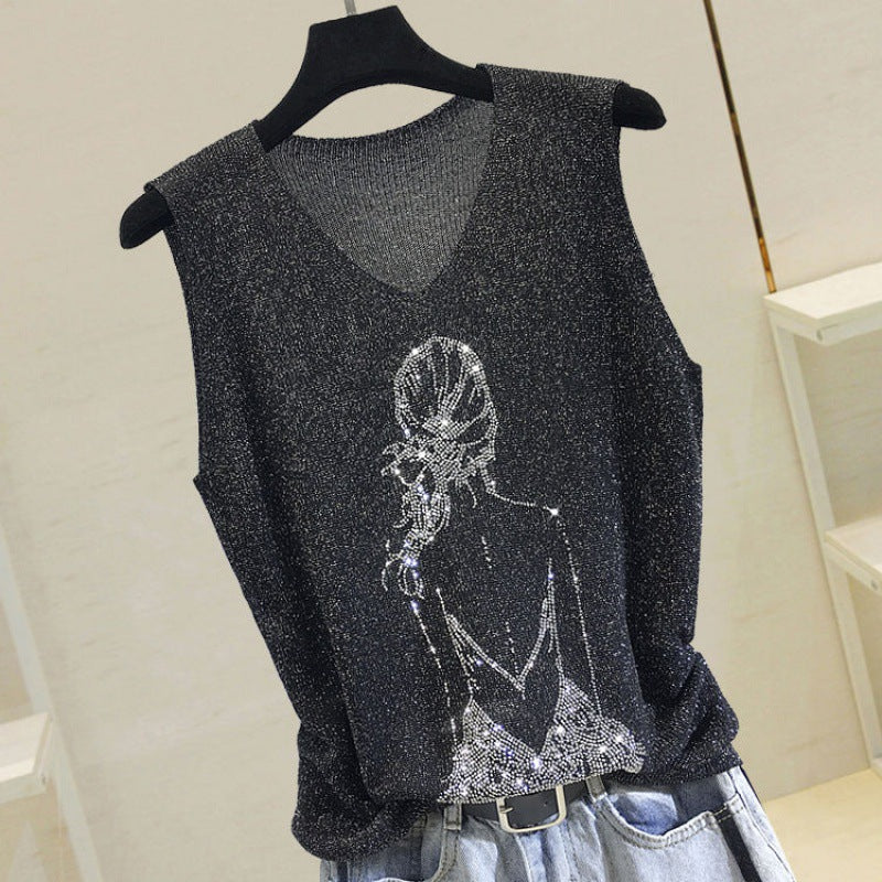 Bright Silk Loose Sleeveless Top