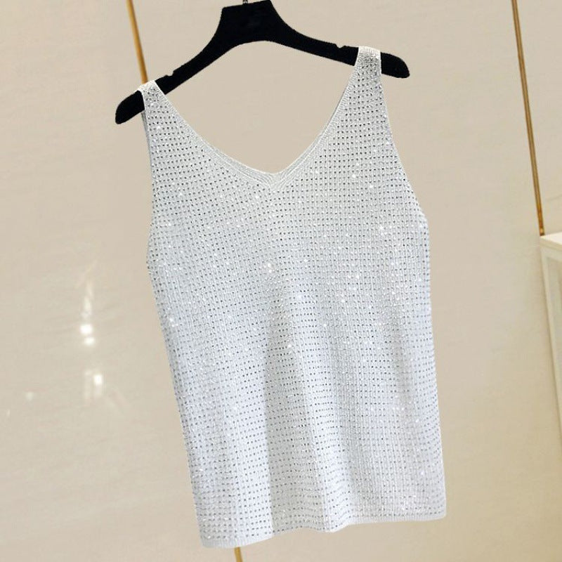 Bright Silk Loose Sleeveless Top