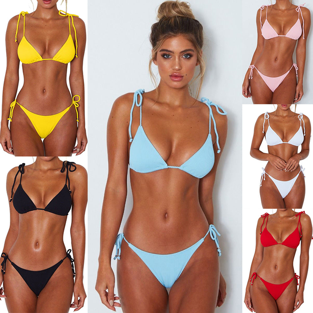 Bikini with Striped Ties