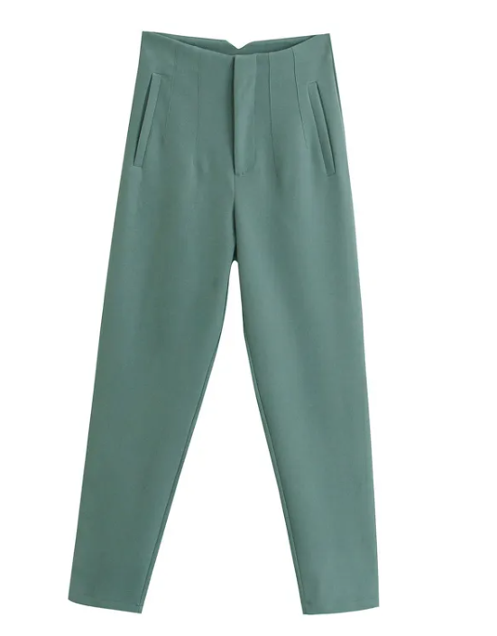 Chic Slim Fit High Waist Trousers