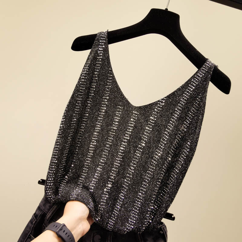Bright Silk Loose Sleeveless Top