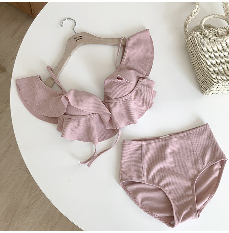 High Waist One-Shoulder Bikini