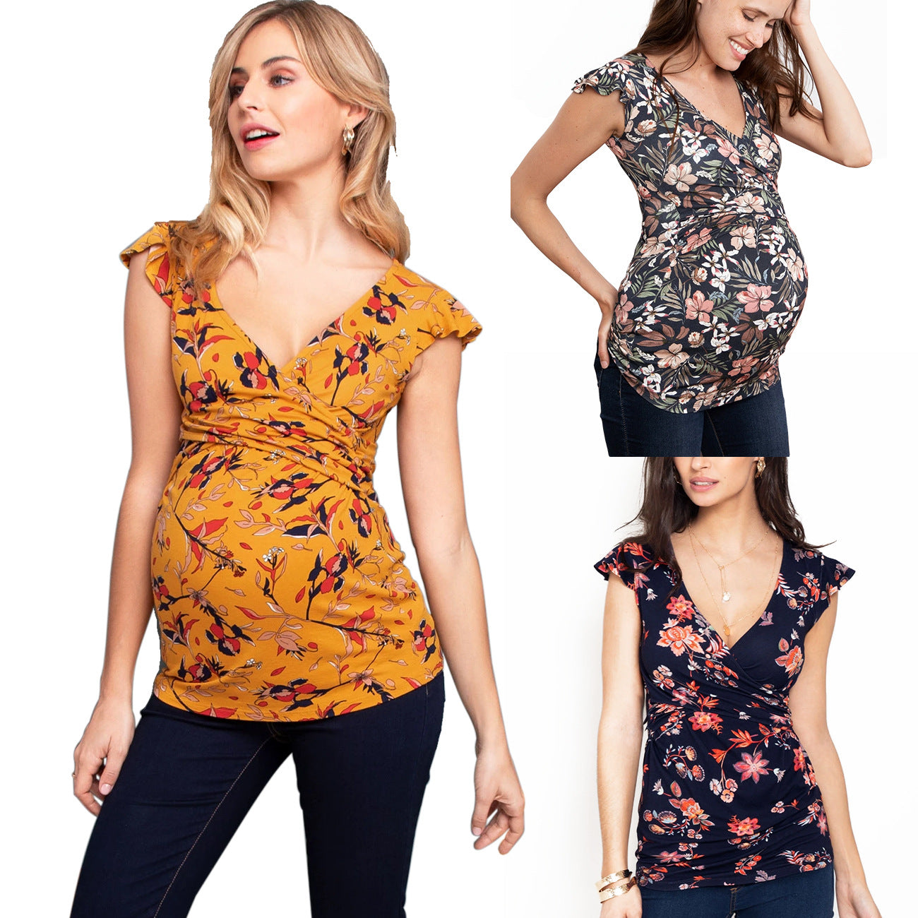 Nursing Maternity Dress with V-Neck