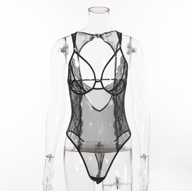 Trimmed Backless Bodysuit