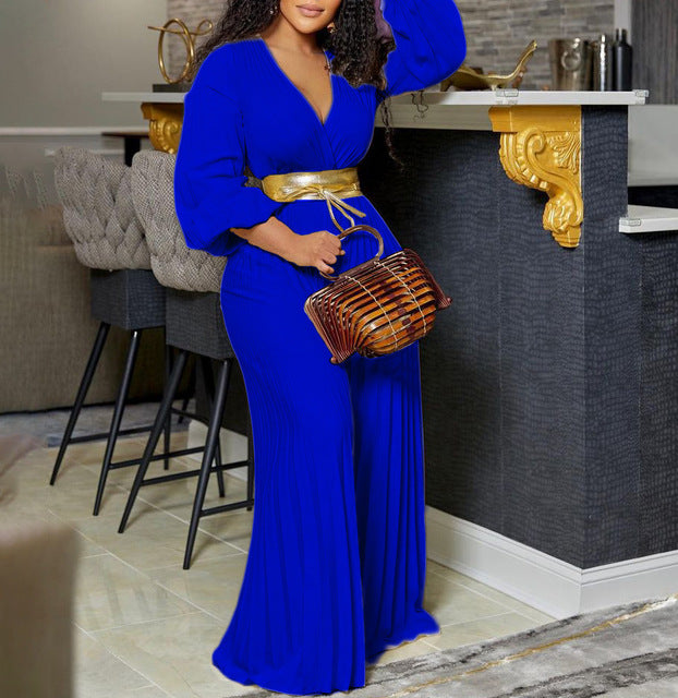 Ruffle V-Neck Jumpsuit