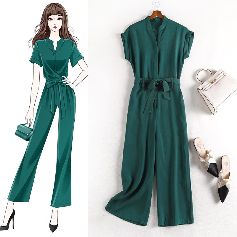 Sleeveless V-Neck  Jumpsuit