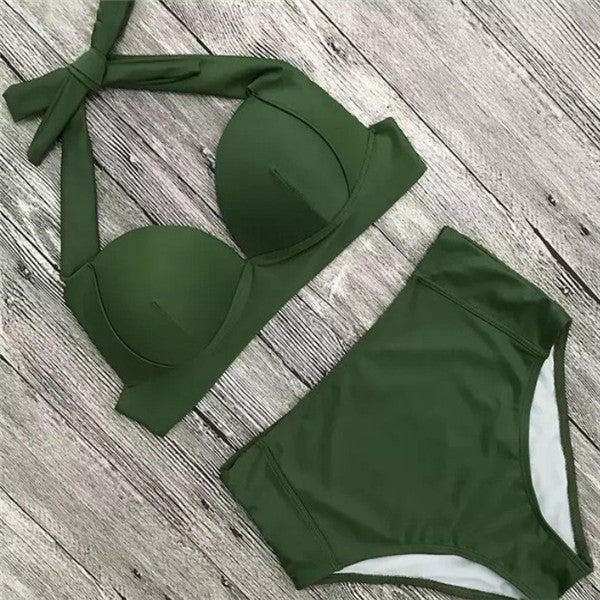 Allinn Solid High-Waisted Bikini