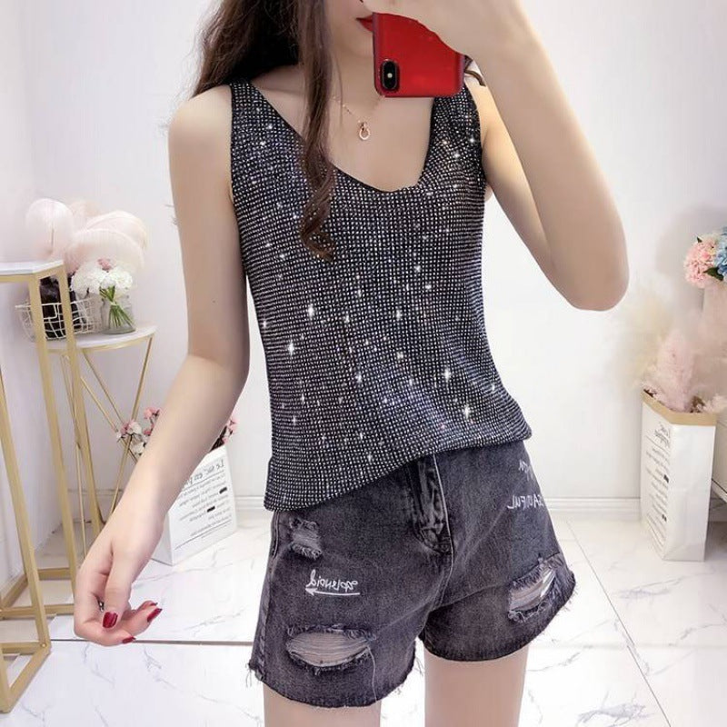 Bright Silk Loose Sleeveless Top