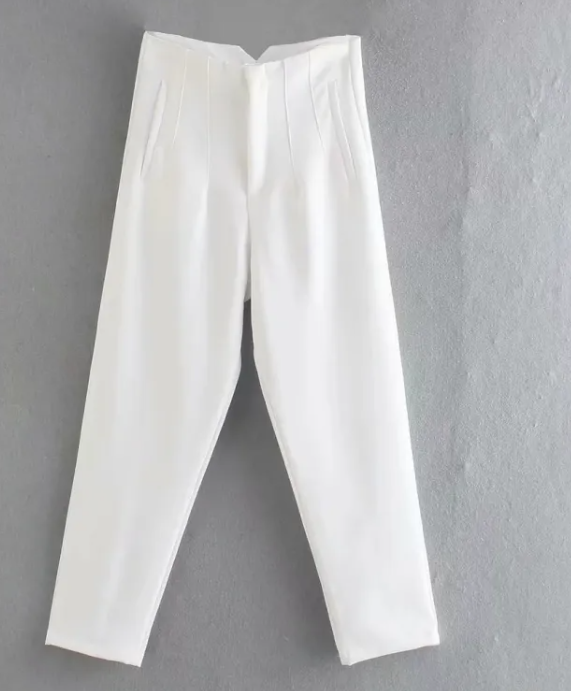 Chic Slim Fit High Waist Trousers