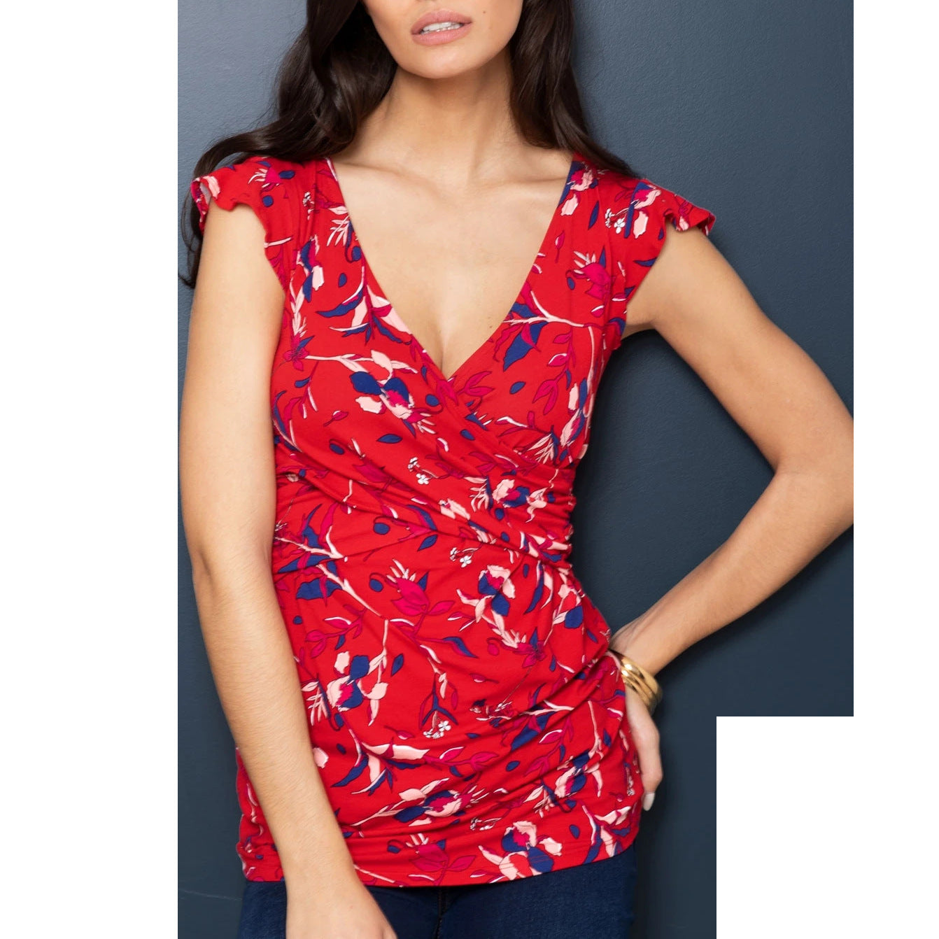 Nursing Maternity Dress with V-Neck