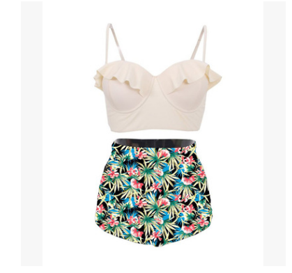 Ruffled Bikini with Multicolor