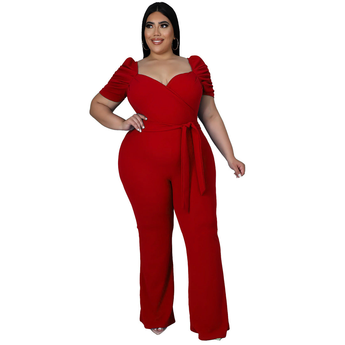 Curvy High-Waisted Jumpsuit