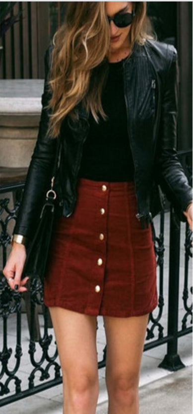Luxury Suede Midi Skirt for Women