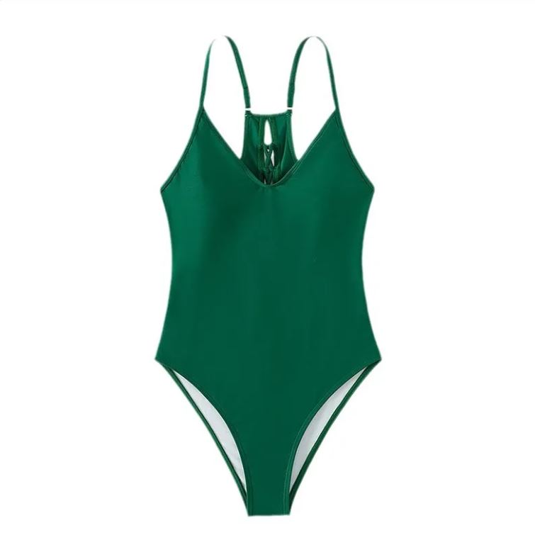 High-Waist Lace-Up Swimsuit