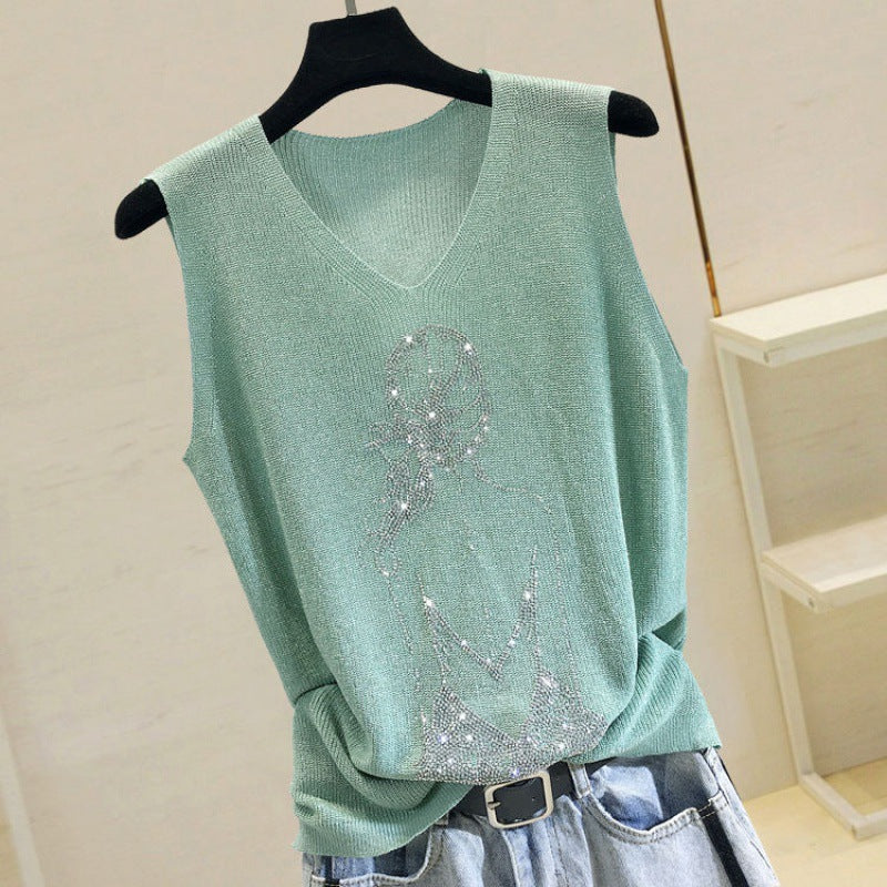 Bright Silk Loose Sleeveless Top