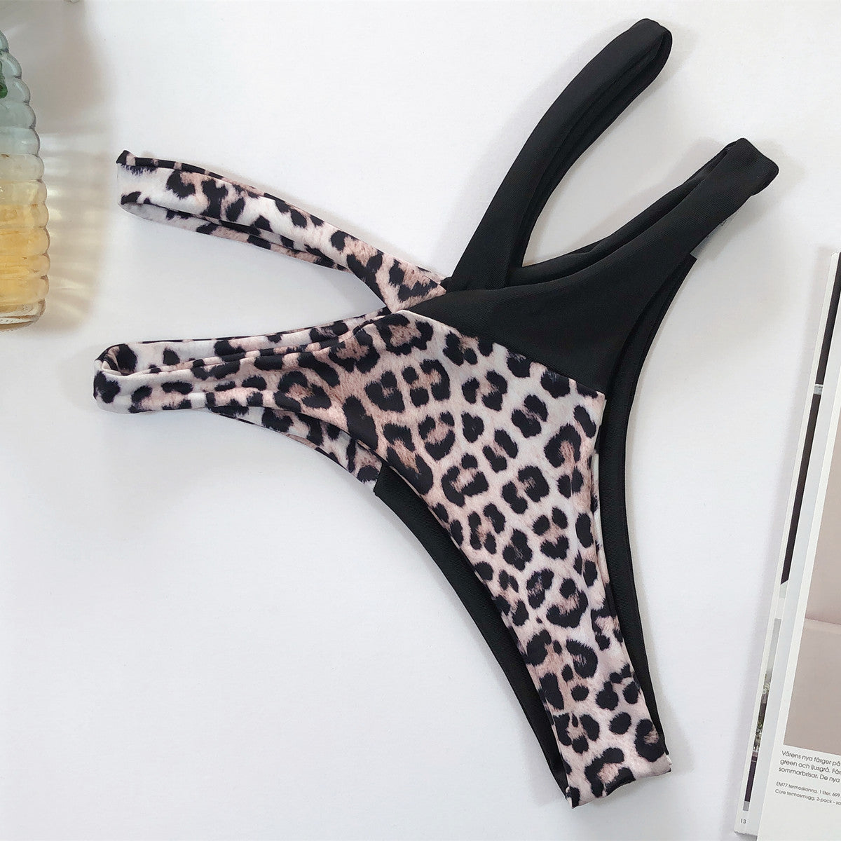High Waist Leopard Print Bikini Swimsuit for Women