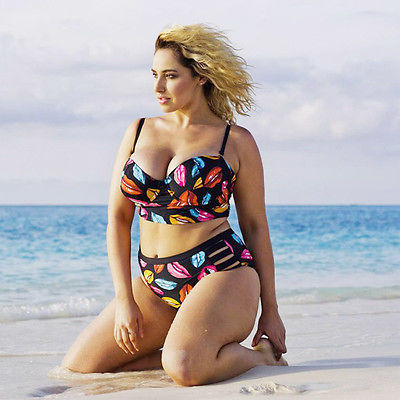 Cutout Lip Bikini Swimsuit