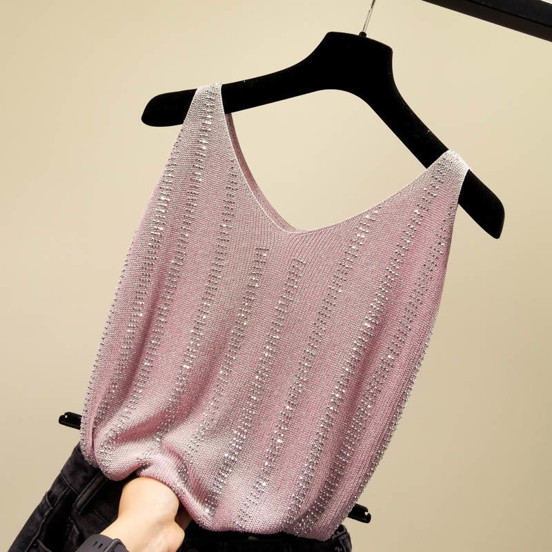 Bright Silk Loose Sleeveless Top