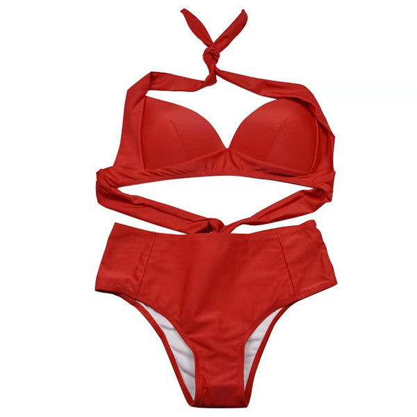 Allinn Solid High-Waisted Bikini