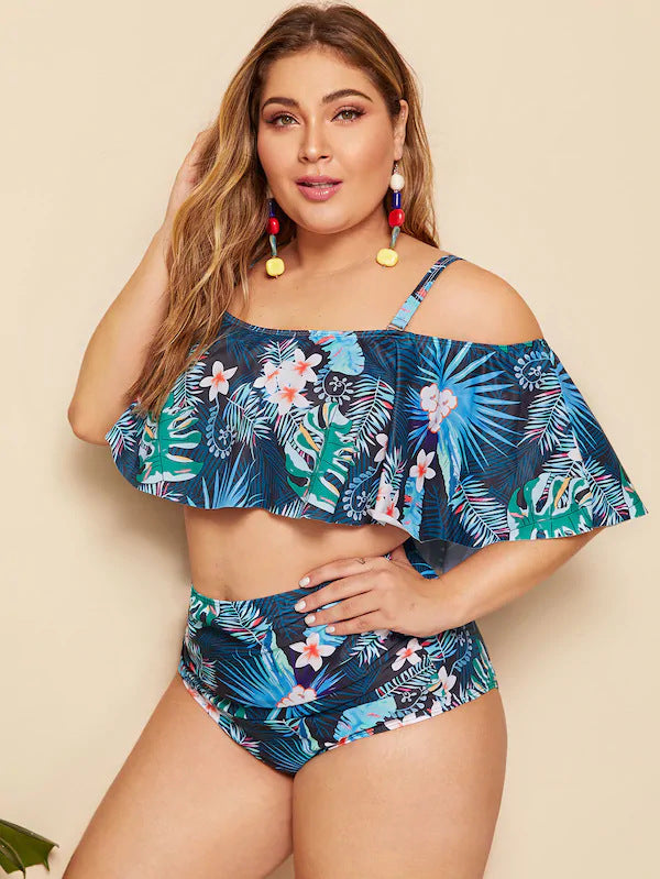 Floral High Waist Bikini Set