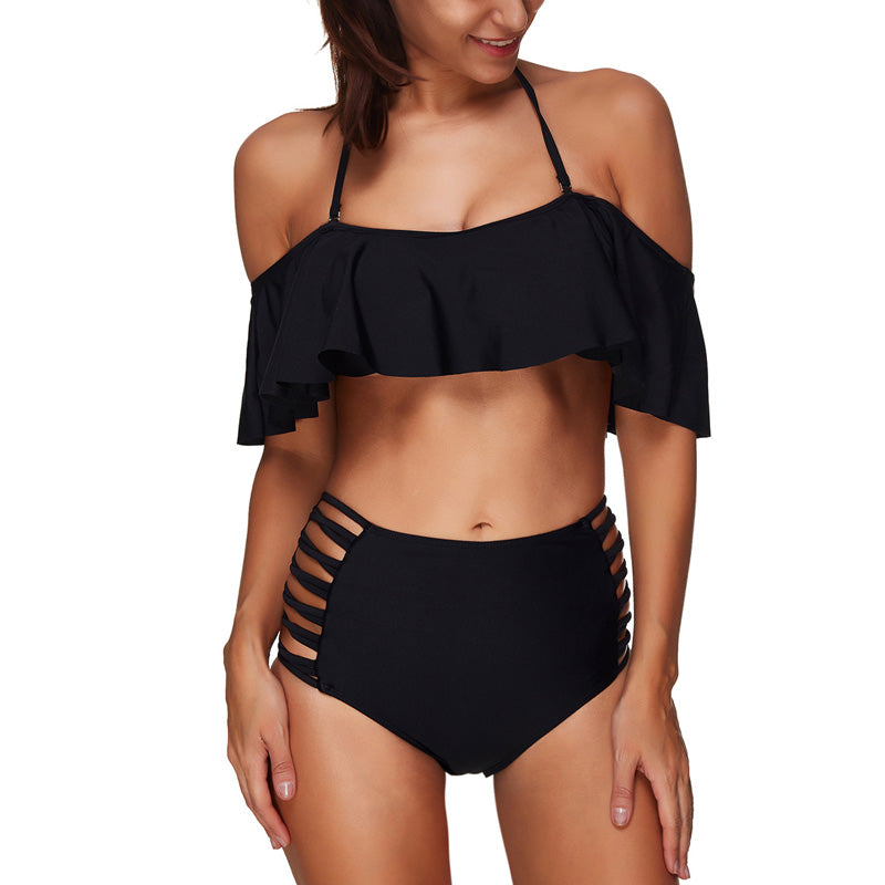 High-Waisted Hollow Swimwear