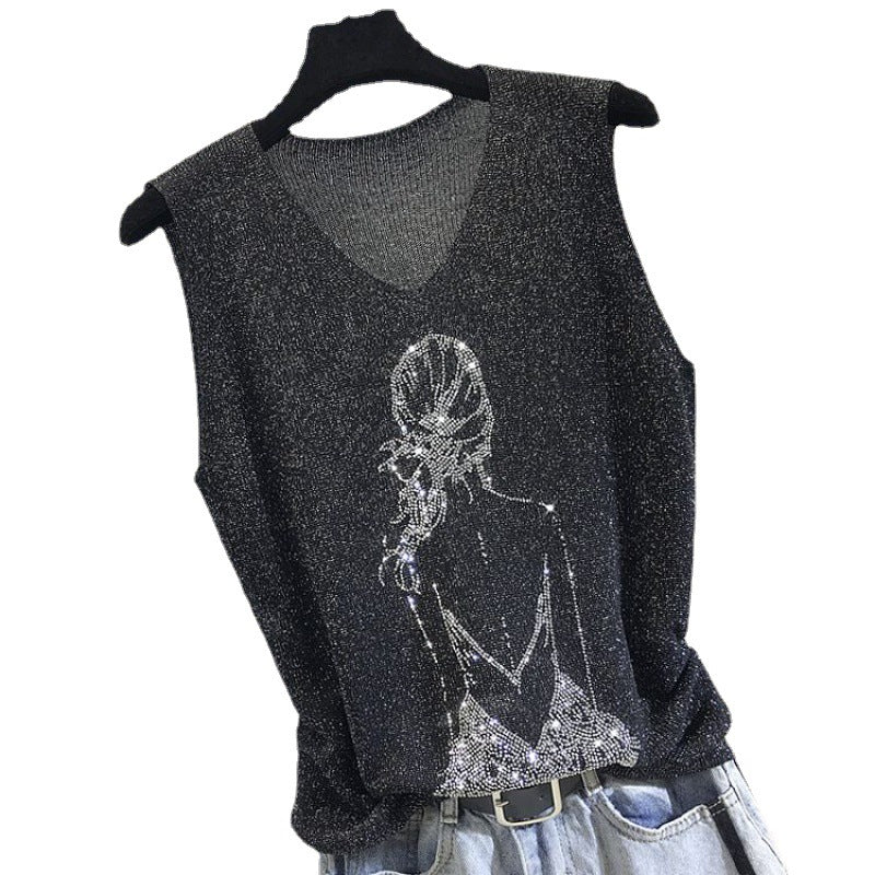 Bright Silk Loose Sleeveless Top