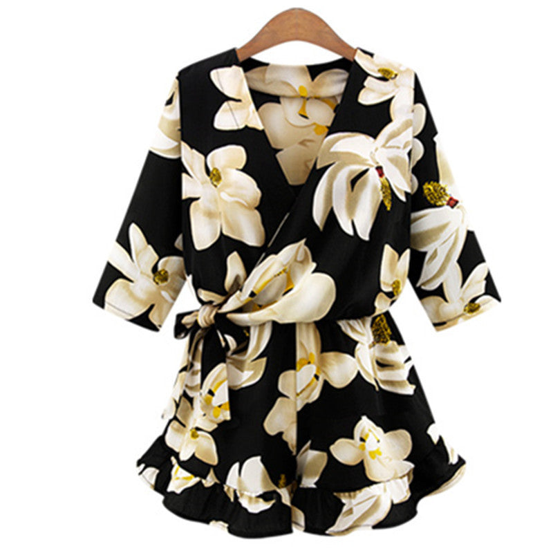 Allinn V-Neck Floral Midi Jumpsuit