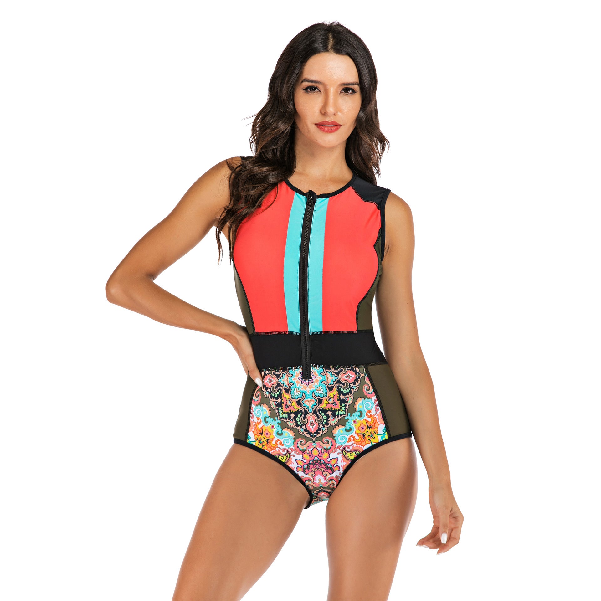 Women's Sleeveless Surfing Swimsuit for Diving