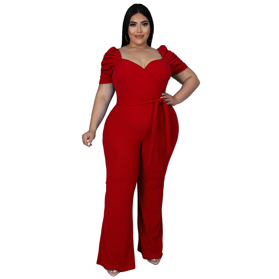 Curvy High-Waisted Jumpsuit