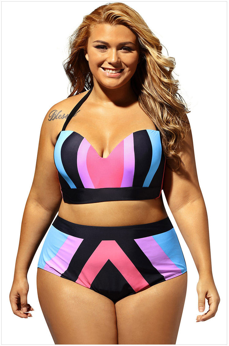 Trendy  High-Waisted  One-Piece Swimsuit